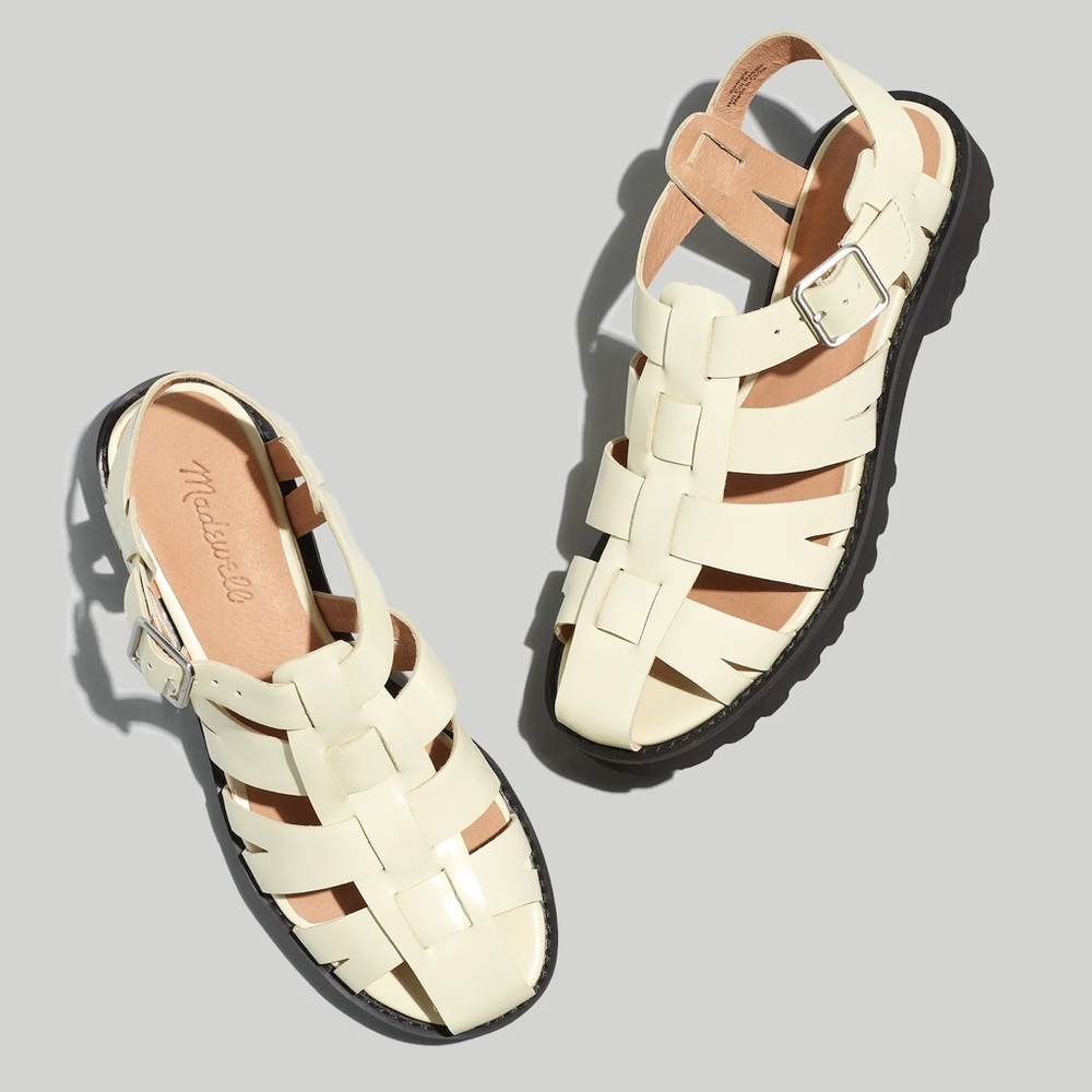 Madewell The Cari Fisherman Sandal in Marlow White Size 9.5